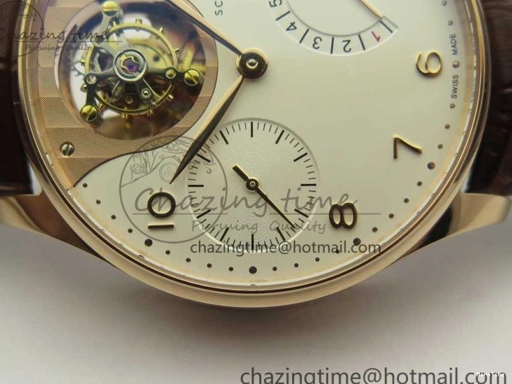 MIROTIME 0514 Portuguese Tourbillon IW5046 RG ZF Best Edition White Dial on Brown Leather Strap UrbanStyle 7144